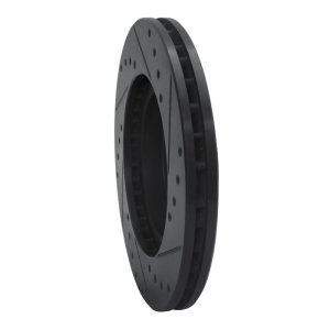 Infiniti I30 Brake Rotor (1) - Front Left - R1 Concepts - Drilled & Slotted - Black - `99-`01